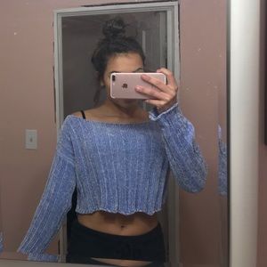 Blue cropped sweater